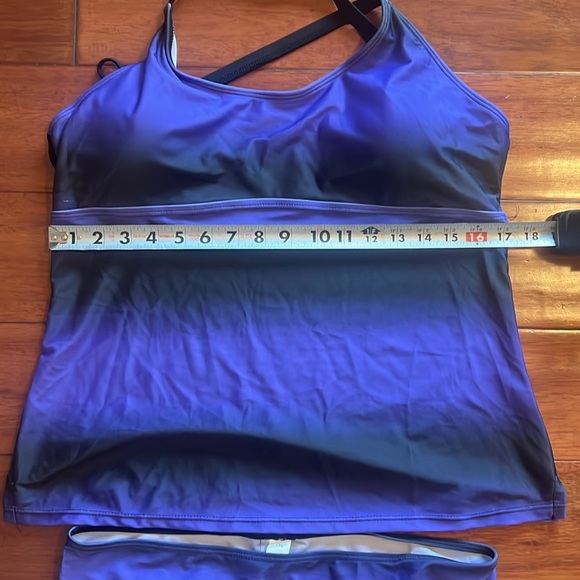 Strappy Hollow-out Back Tankini With Chest Pad Size XL - Picture 3 of 8